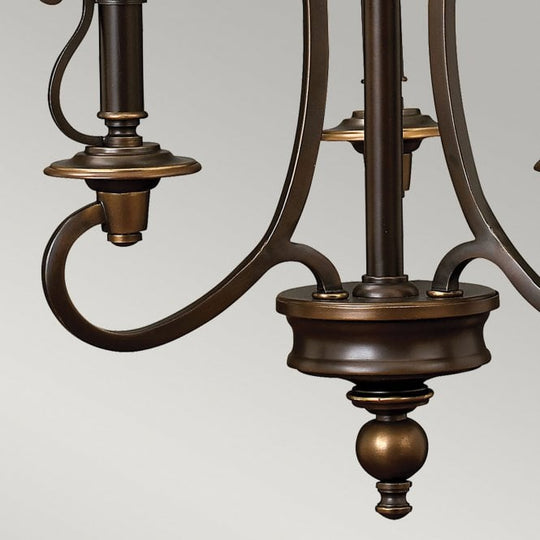 Plymouth 3Lt Chandelier Olde Bronze
