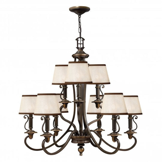 Plymouth 9Lt Chandelier Olde Bronze