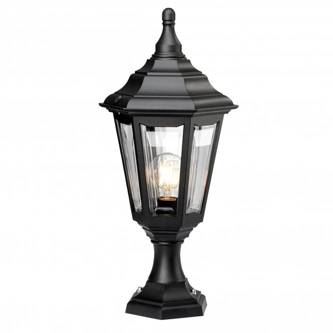 Kinsale Pedestal/Porch Lantern in a black finish
