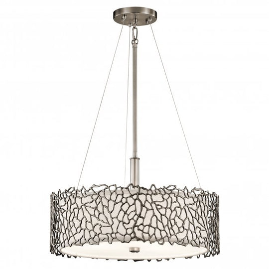 Silver Coral Duo-Mount Pendant Classic Pewter