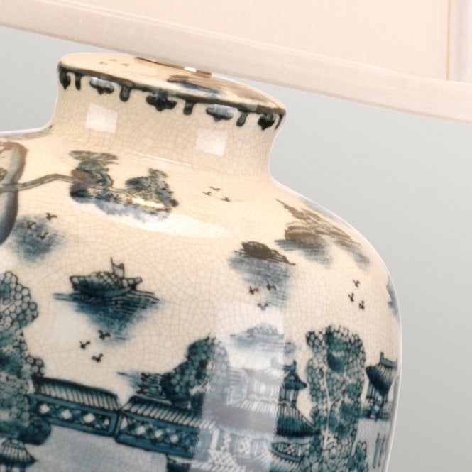 Blue Willow Pattern Traditional Lamp