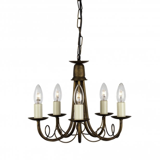 Minster 5 Light Chandelier with a Black/Gold finish
