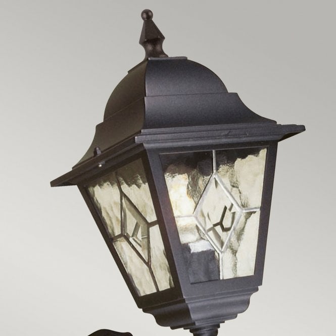 Norfolk Up Wall Lantern With Pir in a black finish