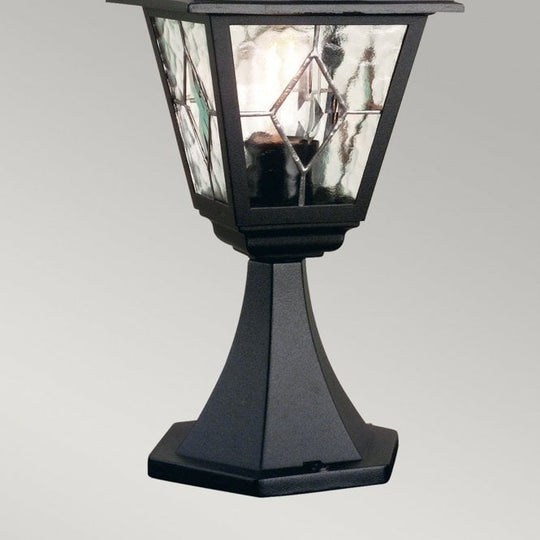Norfolk Pedestal Lantern in a black finish
