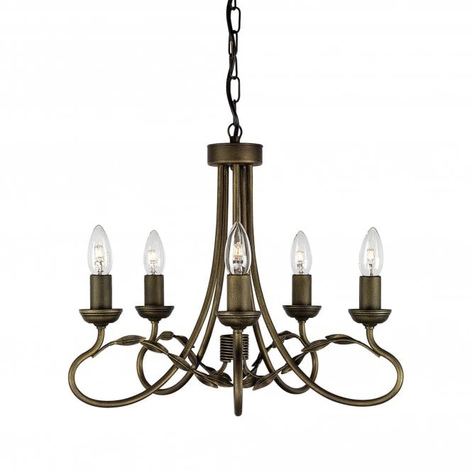 Olivia 5 Light Chandelier in a Black/Gold finish