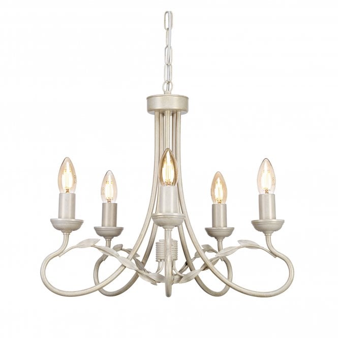 Olivia 5 Light Chandelier in a Ivory/Gold finish