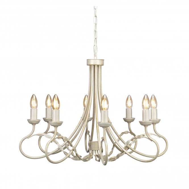 Olivia 8 Light Chandelier in a Ivory/Gold finish