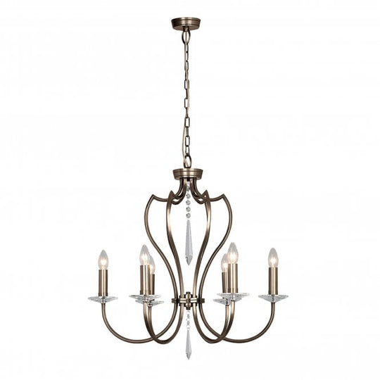 Pimlico 6 Light Chandelier in a Dark Bronze finish