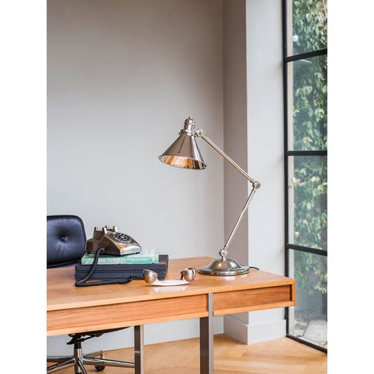 Provence adjustable Table Lamp in a Polished Nickel finish
