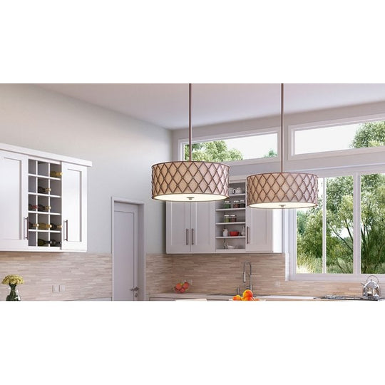 Brown Lattice Large Pendant Copper Canyon