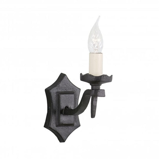 Rectory 1 candle Wall Light with a Black finish