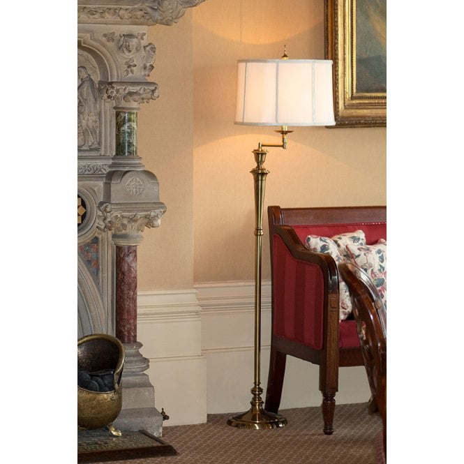 Arlington Swing Arm Floor Lamp Burnished Brass