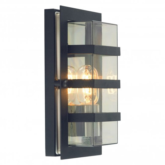 Boden E27 Wall Light Black with clear diffuser