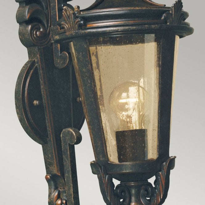 Baltimore Wall Lantern Medium in a weathered bronze finish