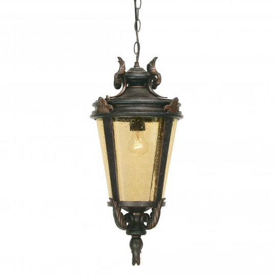 Baltimore Chain Lantern Large in a weathered bronze finish