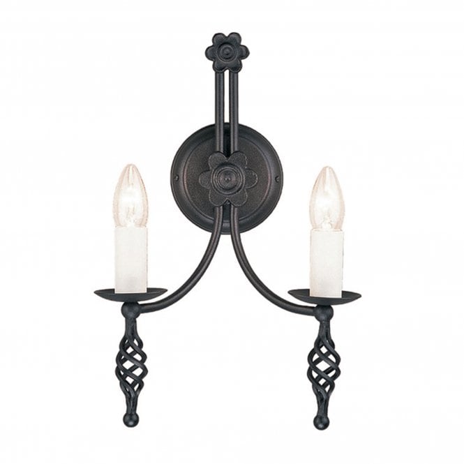 Belfry 2 candle Wall Light with a Black finish