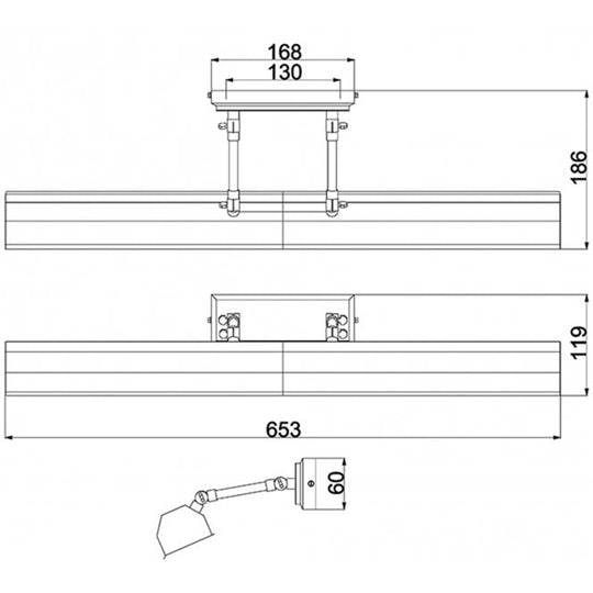 Chawton 4 Light Large Picture Light In Black Finish
