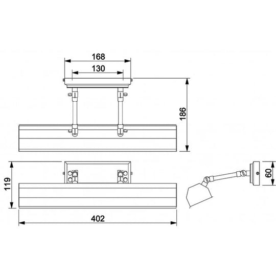 Chawton 2 Light Medium Picture Light In Aged Brass Finish