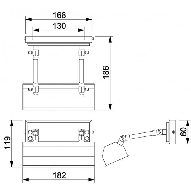 Chawton 1 Light Small Picture Light In Dark Bronze Finish