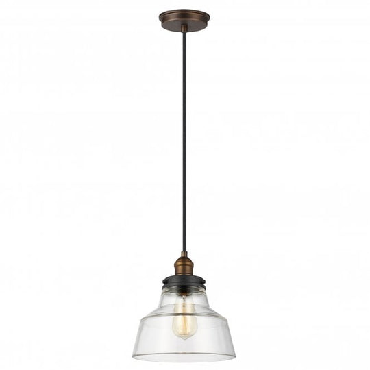 Baskin 1 Light Pendant In Painted Aged Brass / Dark Weathered Zinc Finish
