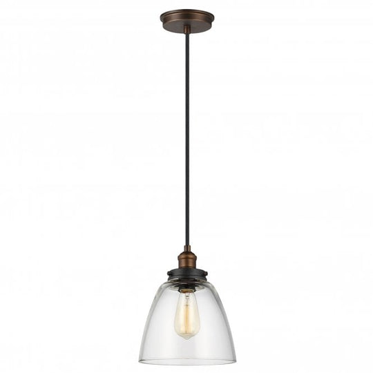 Baskin 1 Light Pendant In Painted Aged Brass / Dark Weathered Zinc Finish