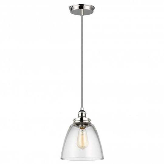 Baskin 1 Light Pendant In Polished Nickel Finish
