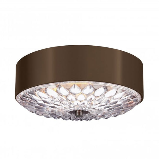 Botanic 3 Light Small Flush Mount In Dark Aged Brass Finish