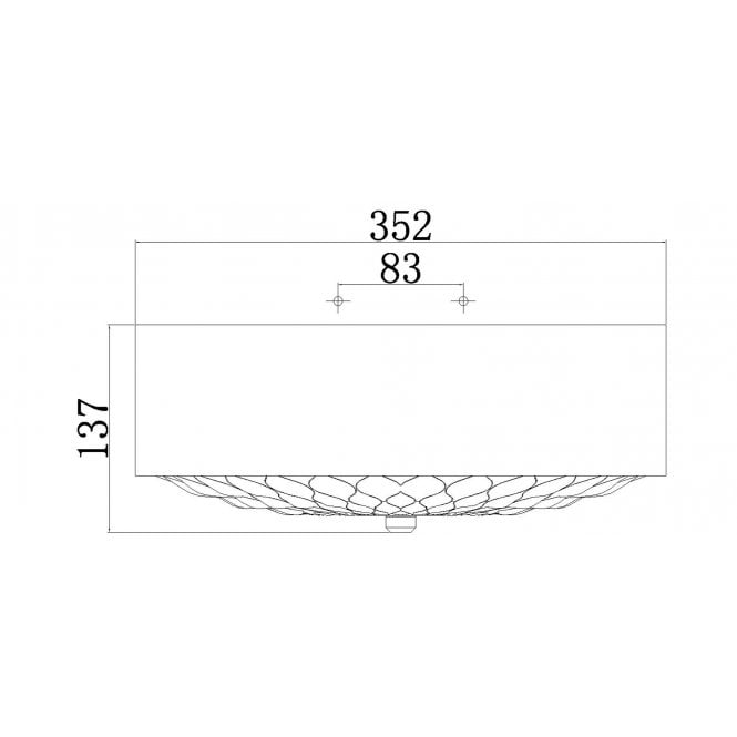 Botanic 3 Light Small Flush Mount In Dark Aged Brass Finish