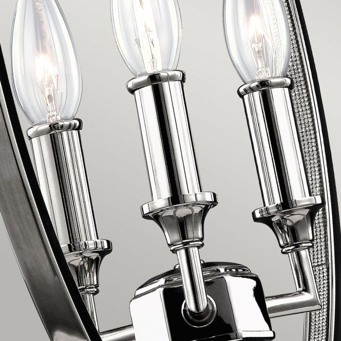 Corinne 3 Light Medium Pendant In Polished Nickel Finish