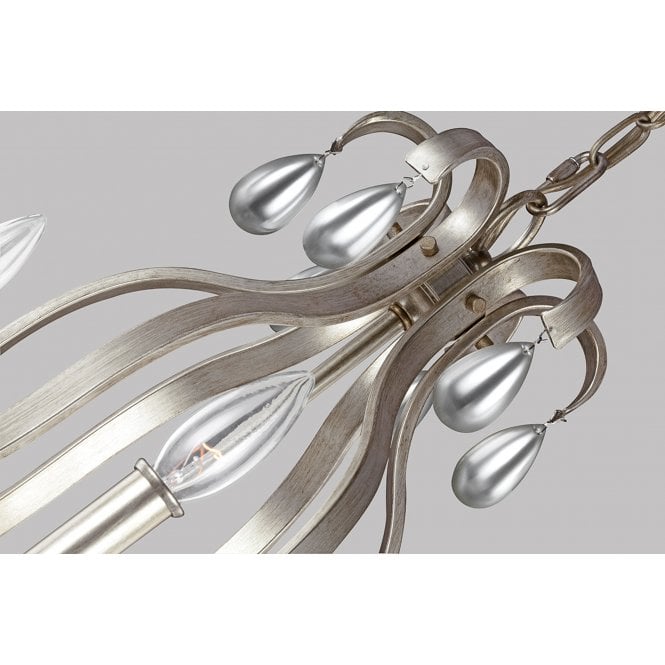 Dewitt 9 Light Chandelier In Sunrise Silver Finish