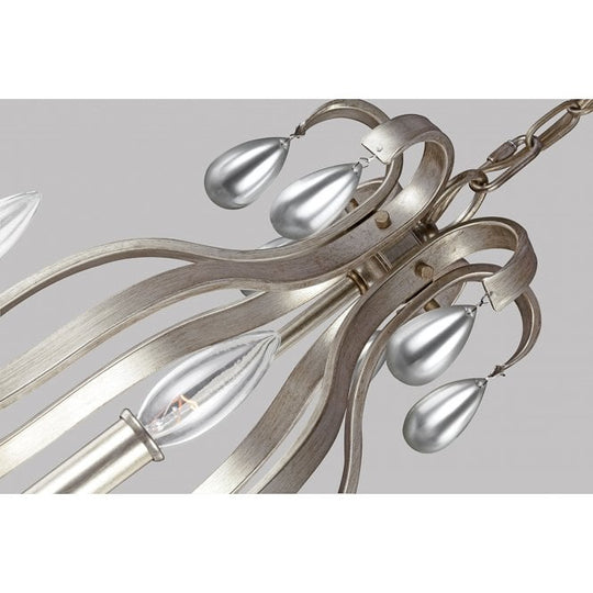 Dewitt 9 Light Chandelier In Sunrise Silver Finish