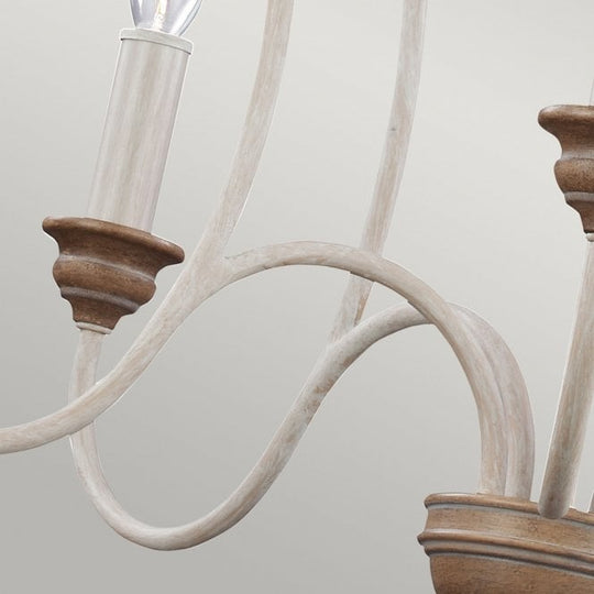 Hartsville 5 Light Chandelier In Chalk Washed / Beachwood Finish