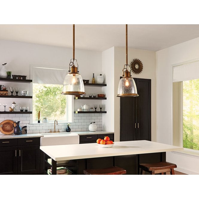 Hobson 1 Light Medium Pendant In Aged Brass Finish