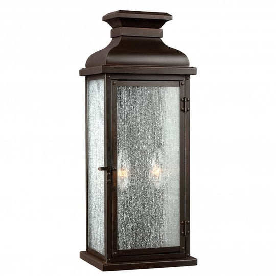 Pediment 2 Light Medium Wall Lantern In Dark Aged Copper Finish