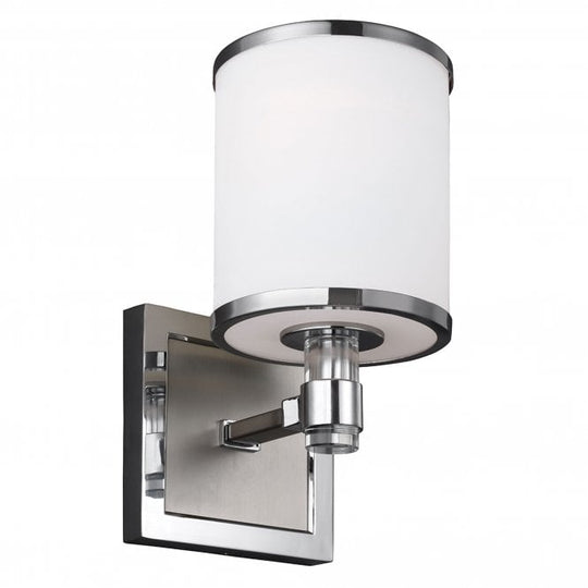 Prospect Park 1 Light Wall Light In Satin Nickel / Chrome Finish