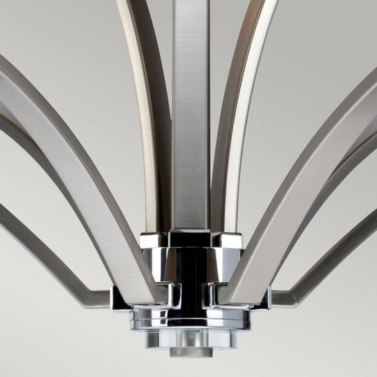 Prospect Park 9 Light Chandelier In Satin Nickel / Chrome Finish