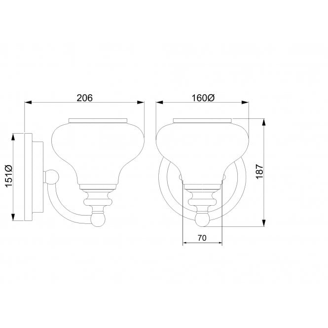 Ainsley 1 Light Bathroom Wall Light In Polished Chrome Finish