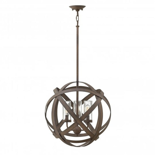 Carson 3 Light Outdoor Chandelier In Vintage Iron Finish