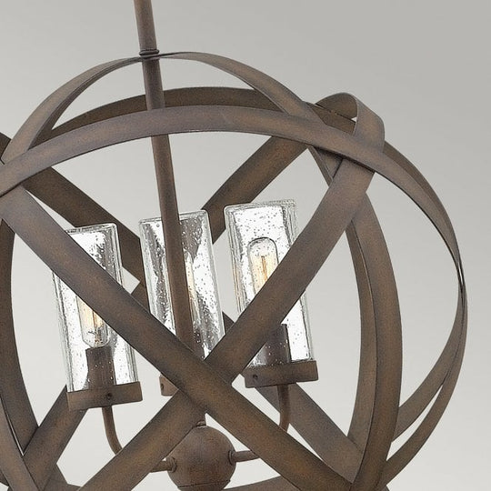 Carson 3 Light Outdoor Chandelier In Vintage Iron Finish