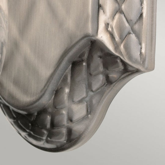 Plantation 1 Light Bathroom Wall Light In Polished Antique Nickel Finish