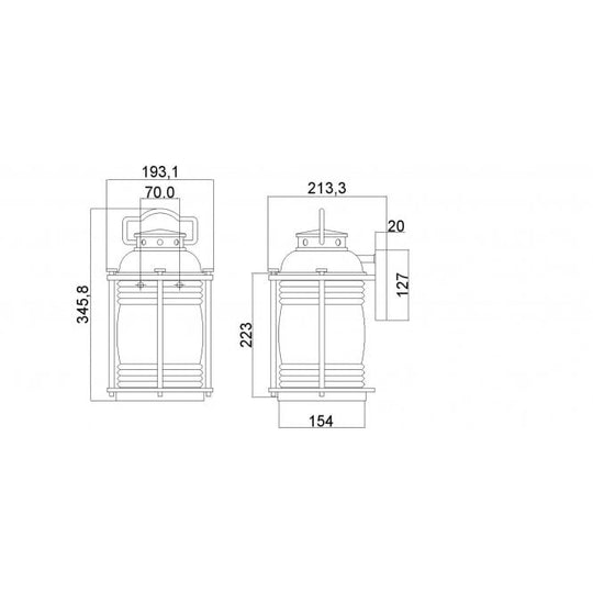 Ashland Bay 1 Light Medium Wall Lantern In Weathered Zinc Finish