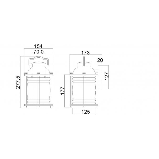Ashland Bay 1 Light Small Wall Lantern In Weathered Zinc Finish