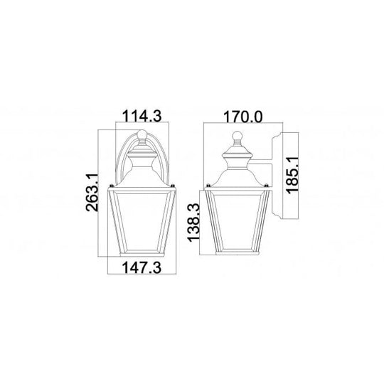 Bay Shore 1 Light Small Outdoor Wall Light In Polished Brass Finish