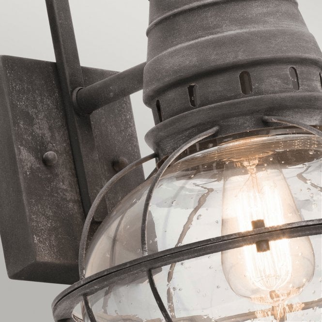 Bridge Point 1 Light Large Wall Lantern In Weathered Zinc Finish