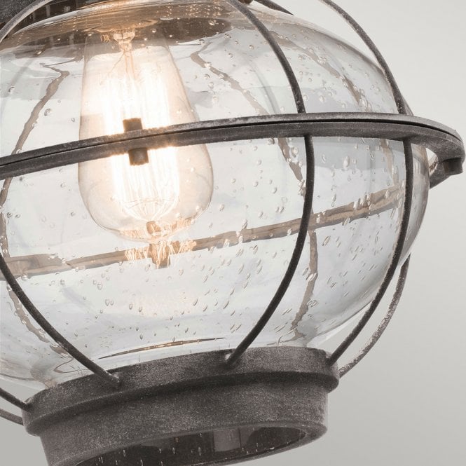 Bridge Point 1 Light Large Wall Lantern In Weathered Zinc Finish