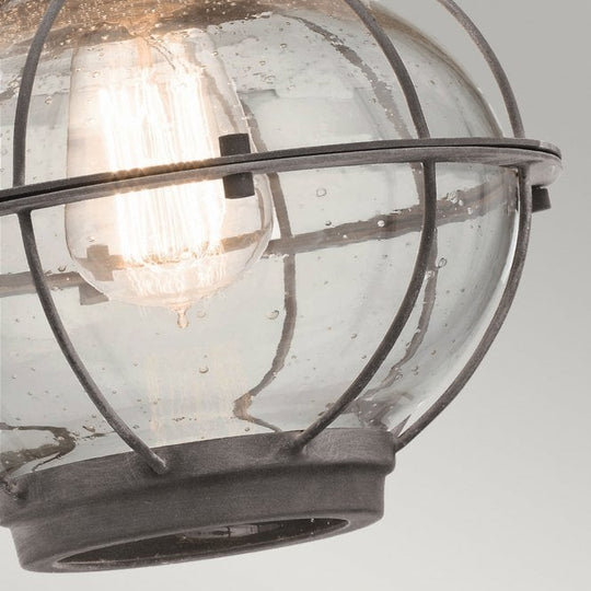 Bridge Point 1 Light Medium Wall Lantern In Weathered Zinc Finish