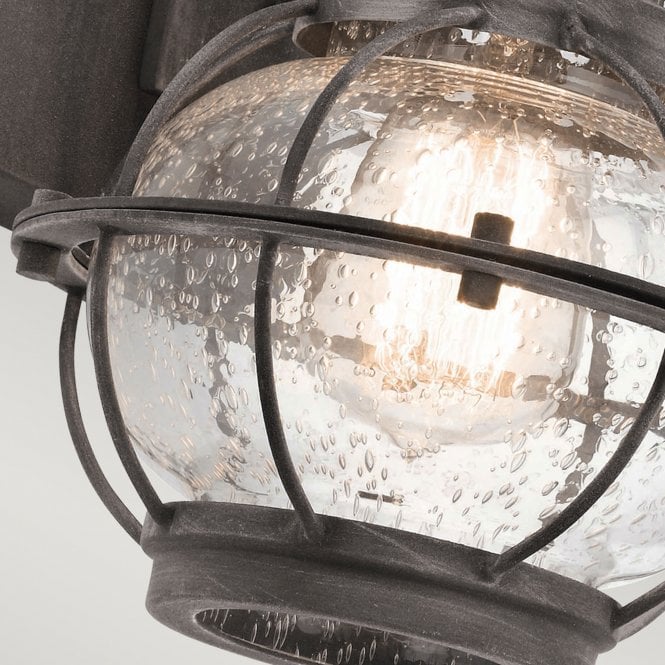 Bridge Point 1 Light Small Wall Lantern In Weathered Zinc Finish