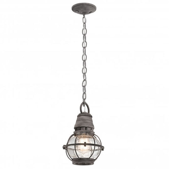 Bridge Point 1 Light Small Chain Lantern In Weathered Zinc Finish