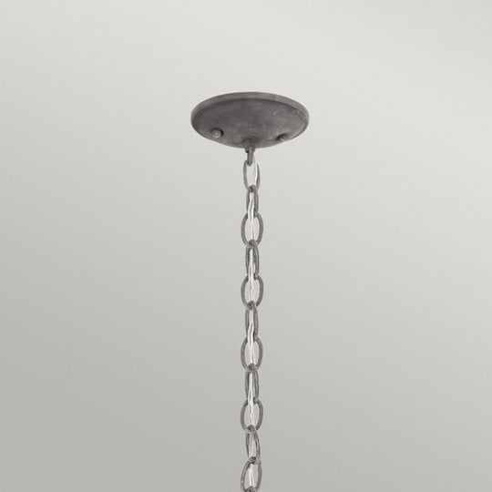 Bridge Point 1 Light Small Chain Lantern In Weathered Zinc Finish