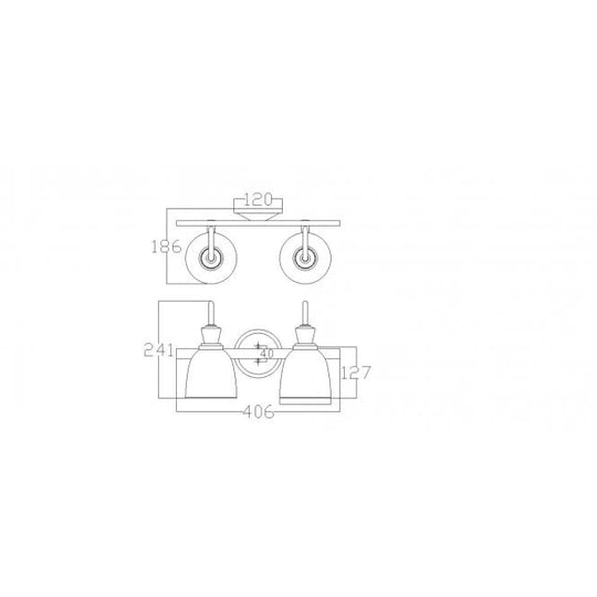 Cora 2 Light Bathroom Wall Light  In Polished Chrome Finish